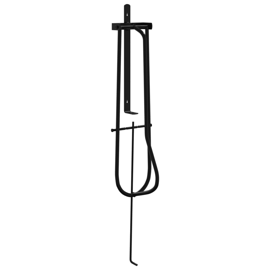 Foldable Saddle Rack Wall Mounted Black Iron