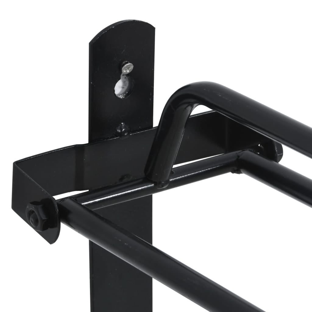 Foldable Saddle Rack Wall Mounted Black Iron