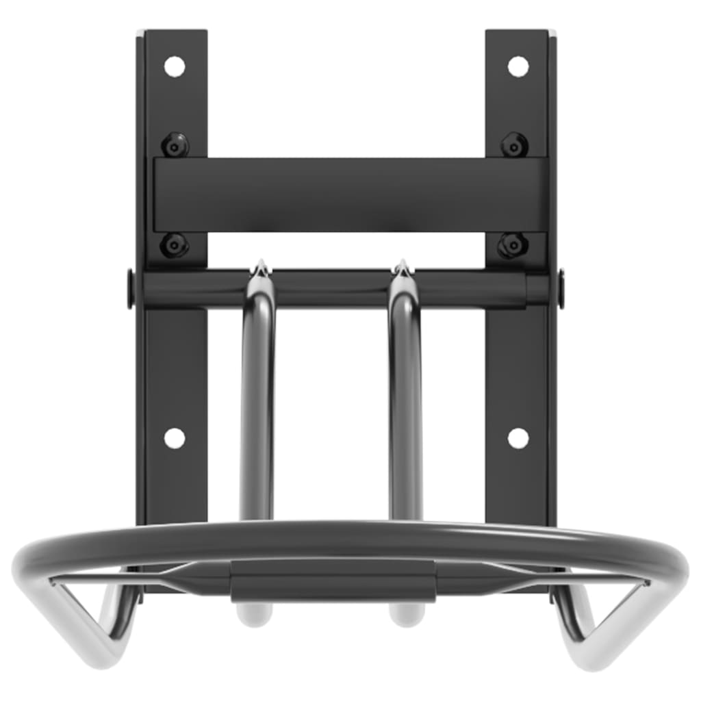 Foldable Saddle Rack Wall Mounted Black Iron