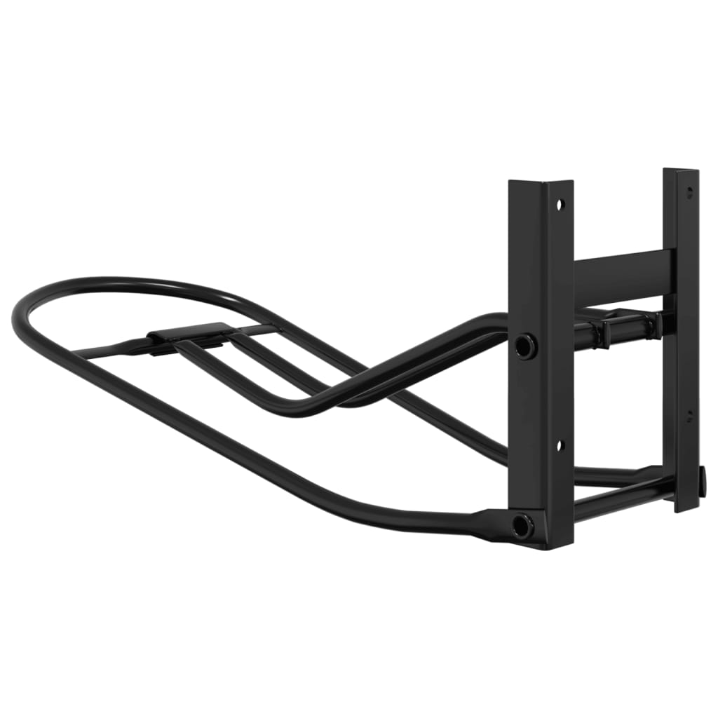 Foldable Saddle Rack Wall Mounted Black Iron