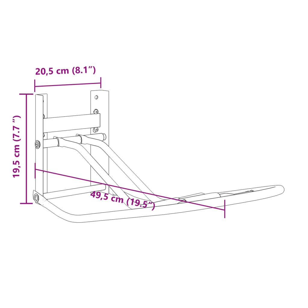 Foldable Saddle Rack Wall Mounted Black Iron
