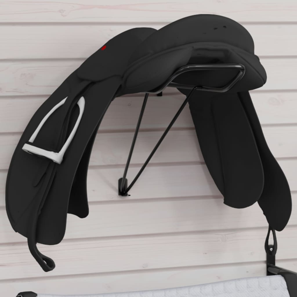 Foldable Saddle Rack Wall Mounted Black Iron
