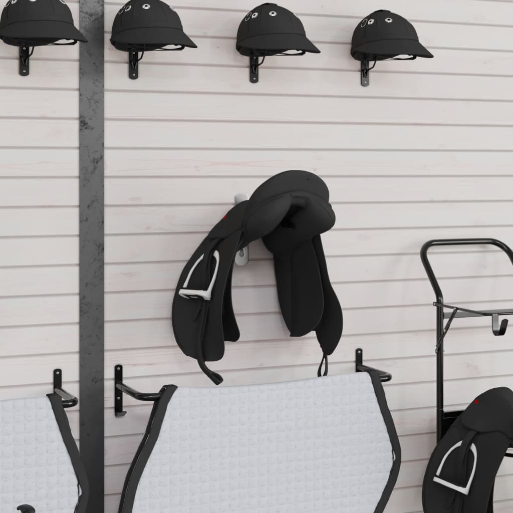 Saddle Rack with Bridle Hook Single Arm Foldble Black Iron
