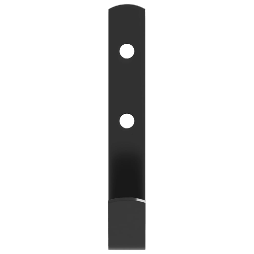 Wall Hooks J Shape 12 pcs Black Steel