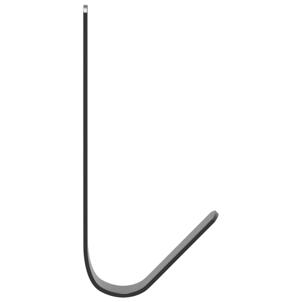 Wall Hooks J Shape 12 pcs Black Steel