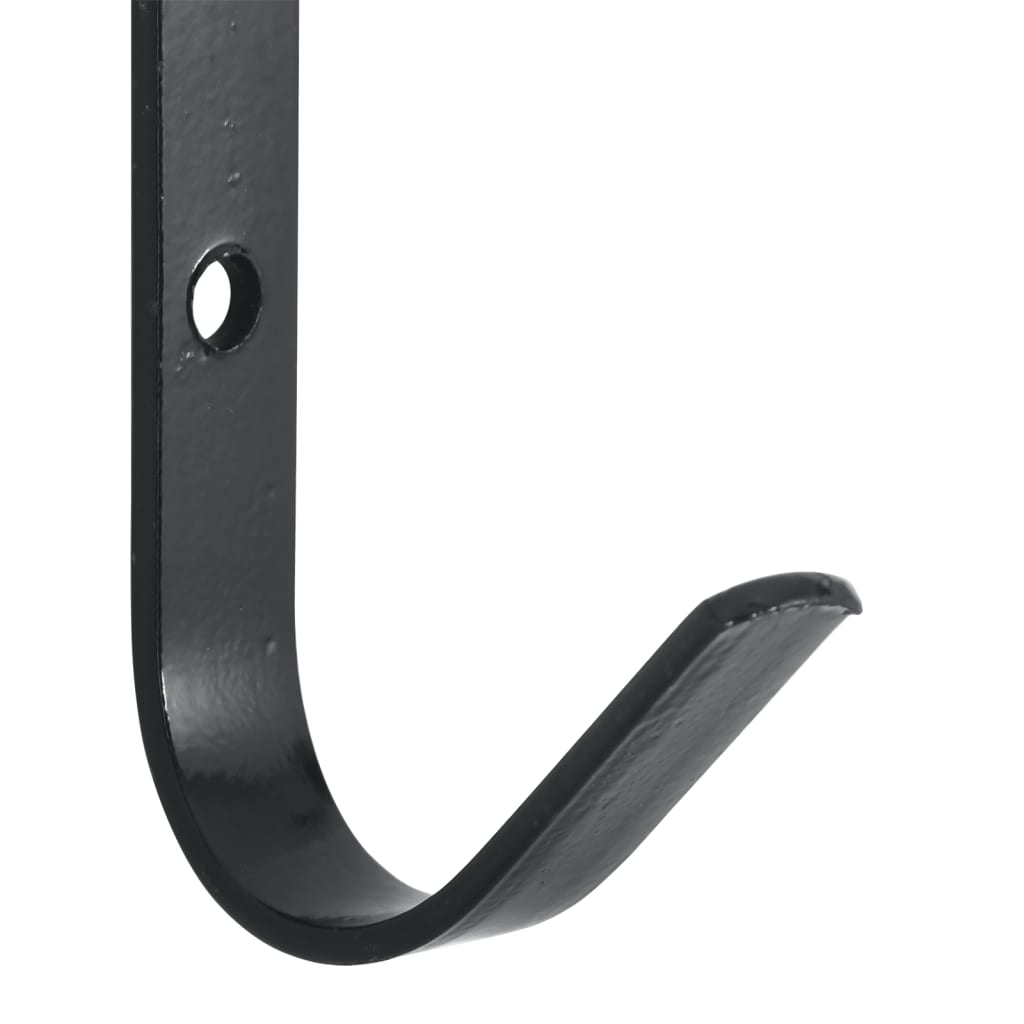 Wall Hooks J Shape 12 pcs Black Steel