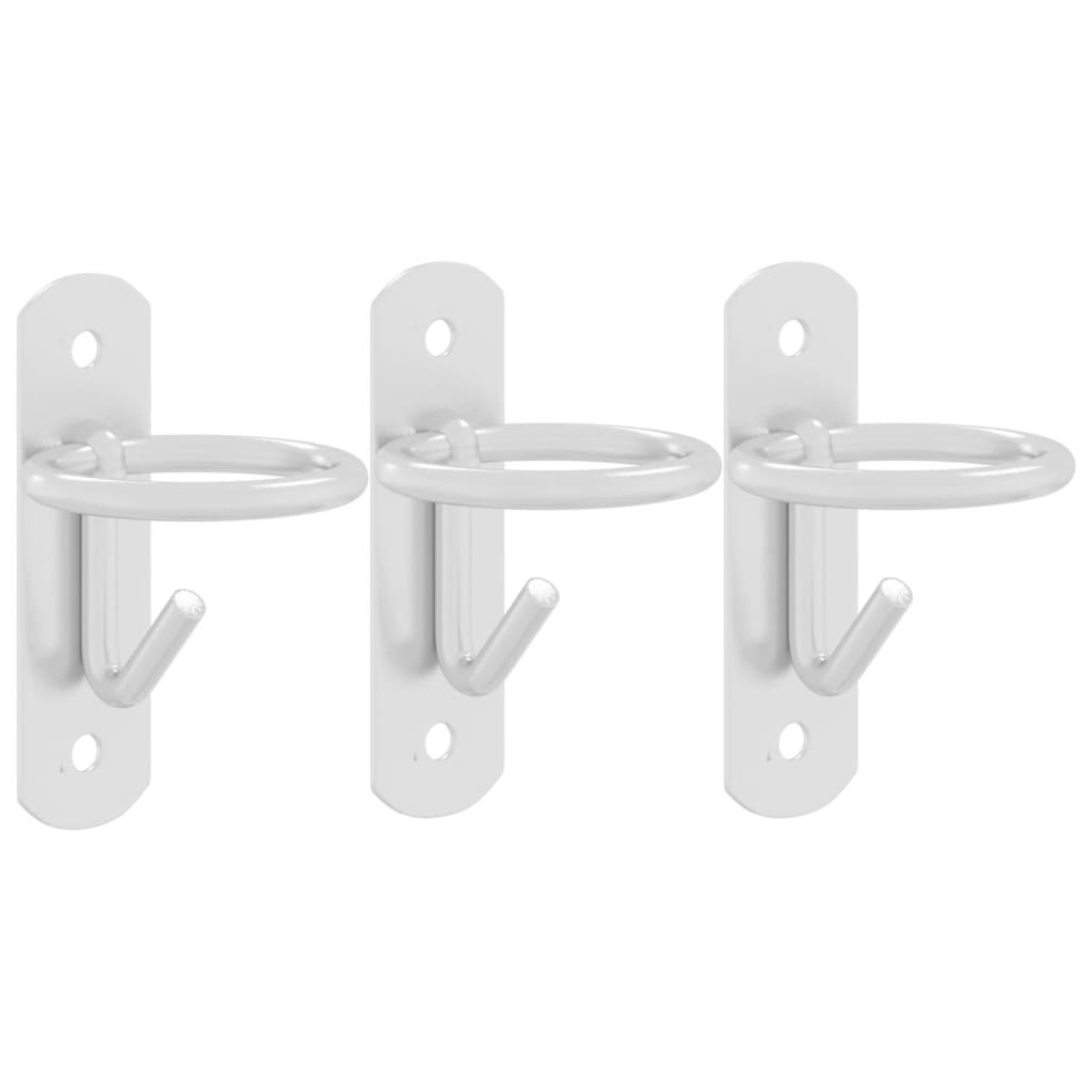 Bucket Hooks 3 pcs Wall Mounted Silver Galvanised Steel