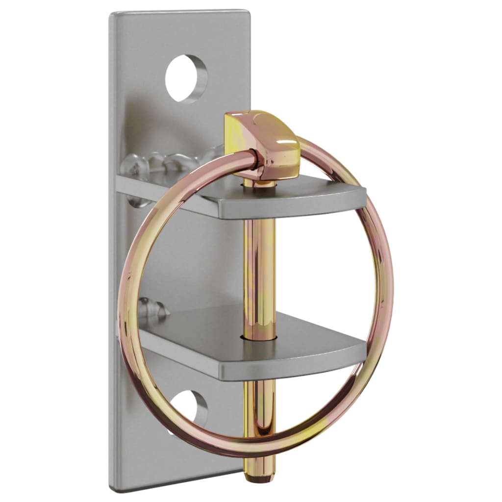 Bucket Hooks 3 pcs Wall Mounted Silver and Brown Steel