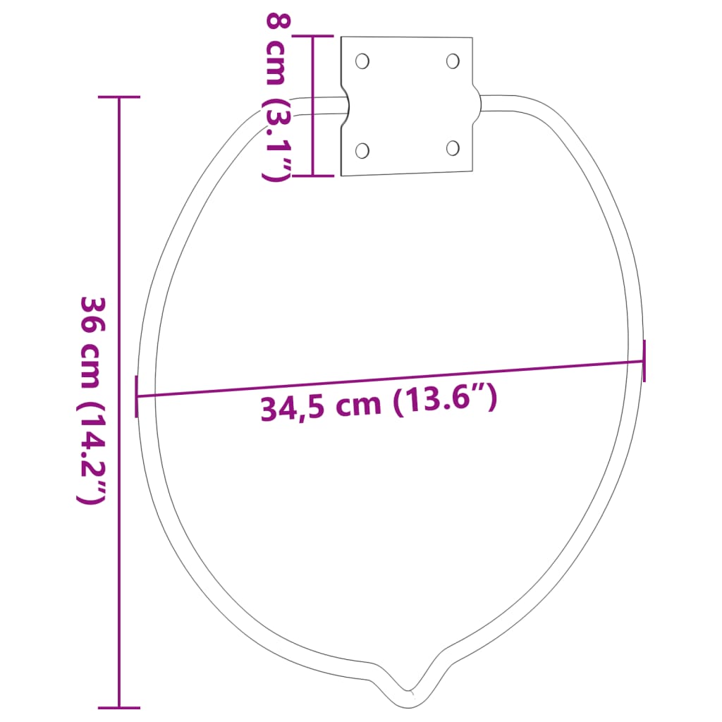 Bucket Holder Wall Mounted Silver Steel