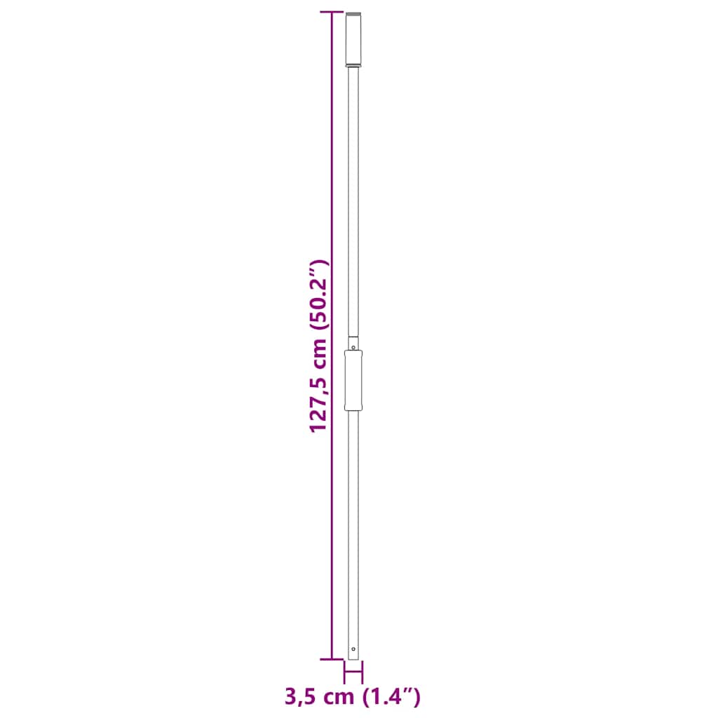 Pitchfork Handle Ø3,5x127,5 cm Black Steel