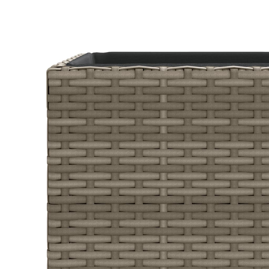 vidaXL Garden Planter Grey 30x30x60 cm Poly Rattan