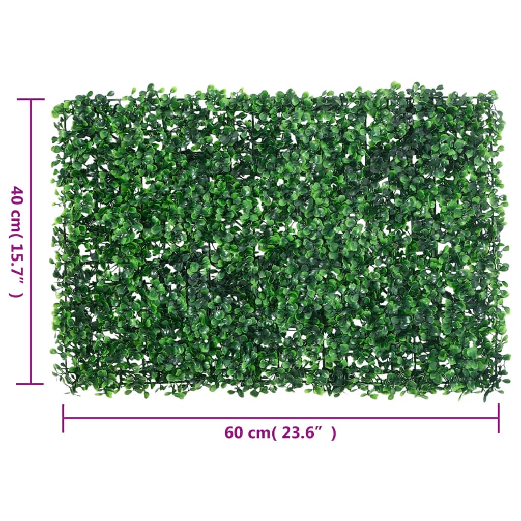  vidaXL Artificial Shrub Leaf Fence 24 pcs Green 40x60 cm