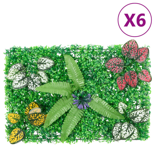  vidaXL Artificial Plant Fence 6 pcs Green 40x60 cm