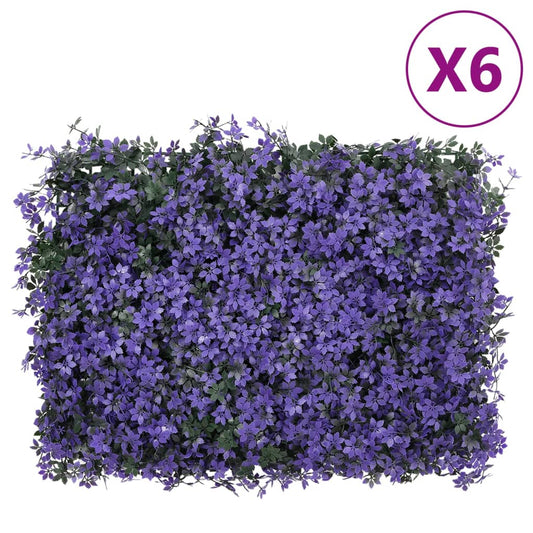  vidaXL Artificial Leaf Fence 6 pcs Purple 40x60 cm