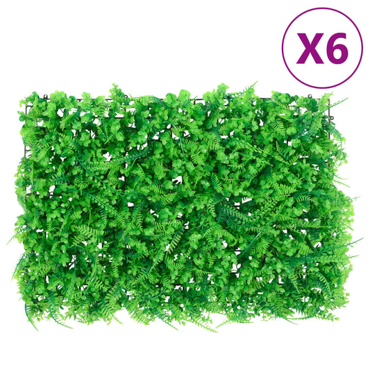  vidaXL Artificial Fern Leaf Fence 6 pcs Green 40x60 cm