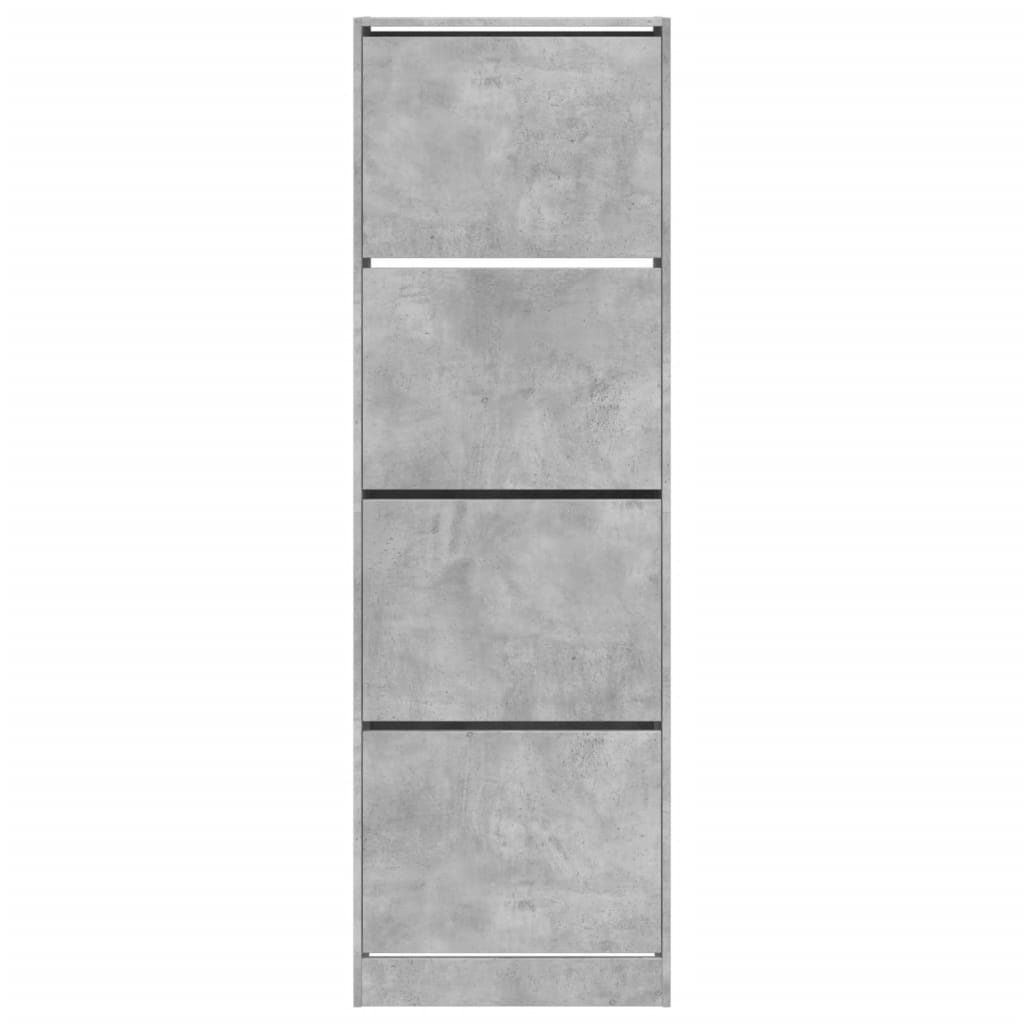 vidaXL Shoe Cabinet with 4 Flip-Drawers Concrete Grey 60x34x187.5 cm