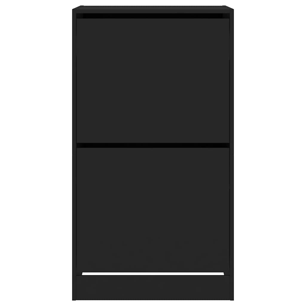 Shoe Cabinet | Black | Engineered wood | 60x42x108 cm | Shoe Cabinet