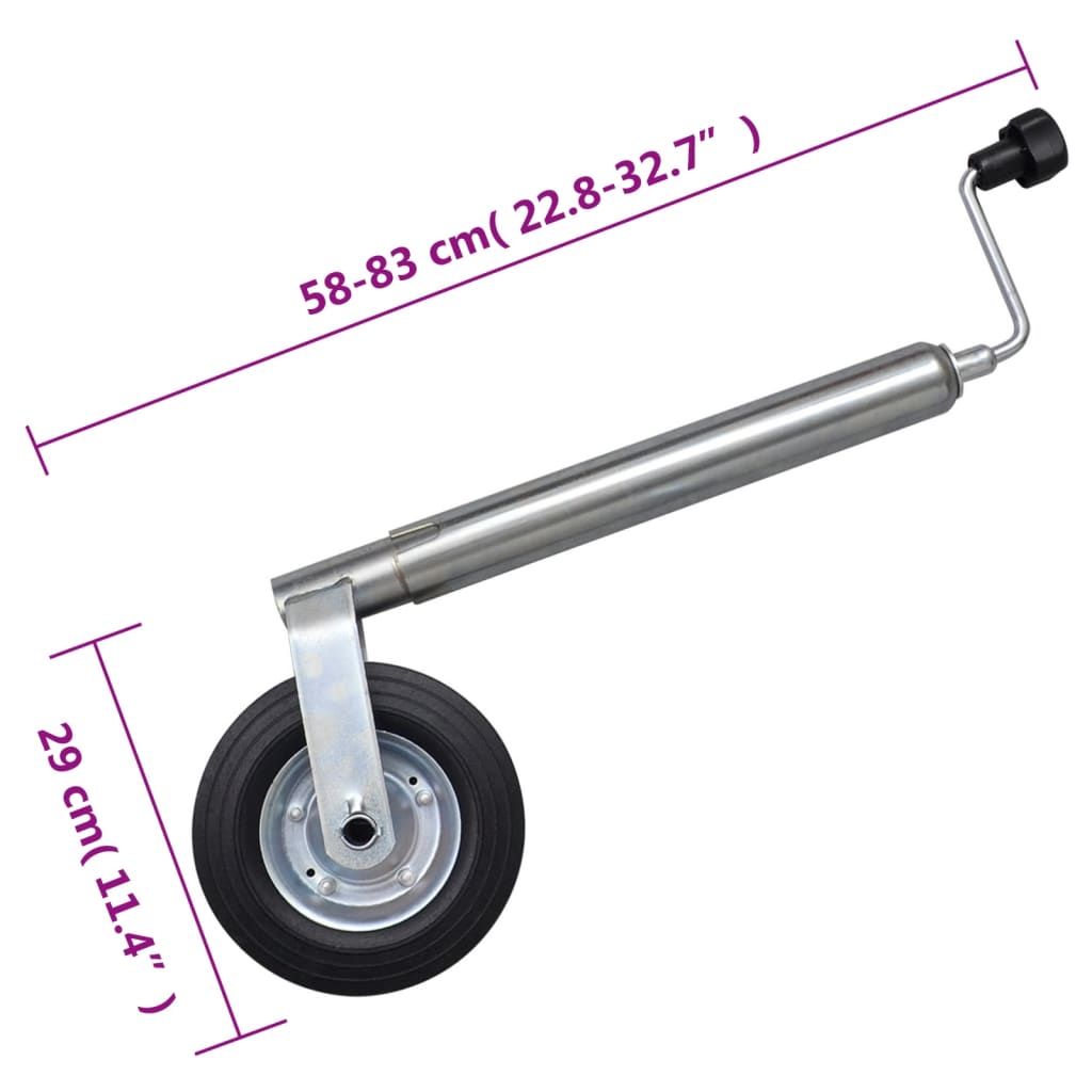 vidaXL Jockey Wheel 48 mm with 1 Split Clamp and Wheel Chocks