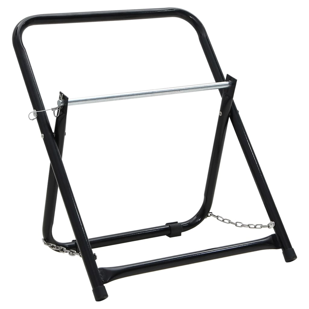 vidaXL Hose Reel Cart 48 cm 45 kg Black Powder-coated Steel