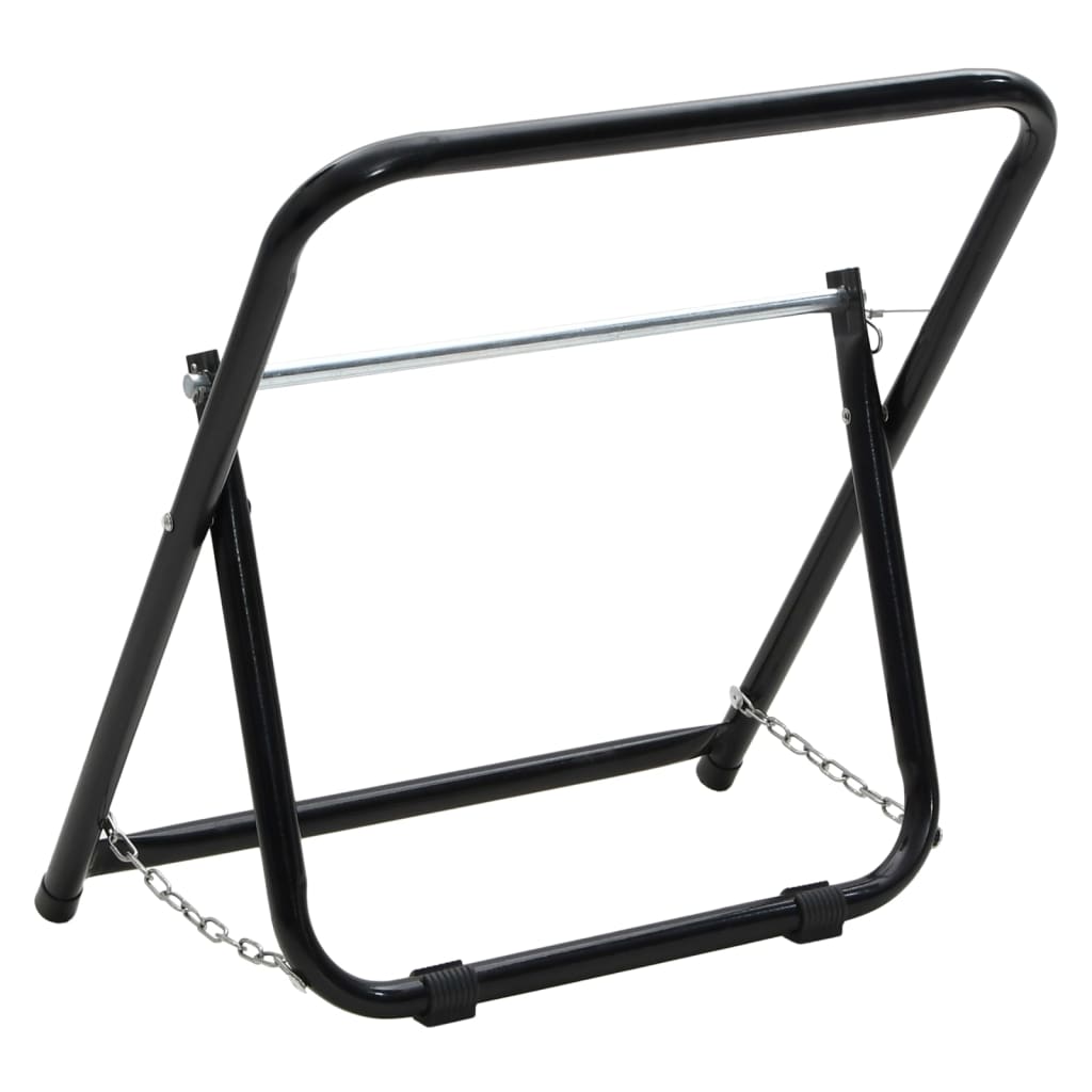 vidaXL Hose Reel Cart 48 cm 45 kg Black Powder-coated Steel