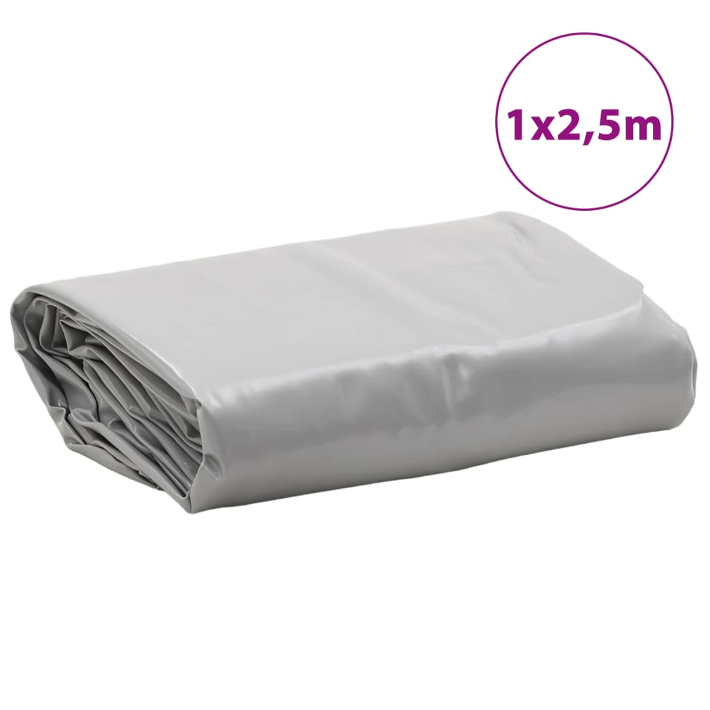 vidaXL Tarpaulin Grey 1x2.5 m 650 g/m²