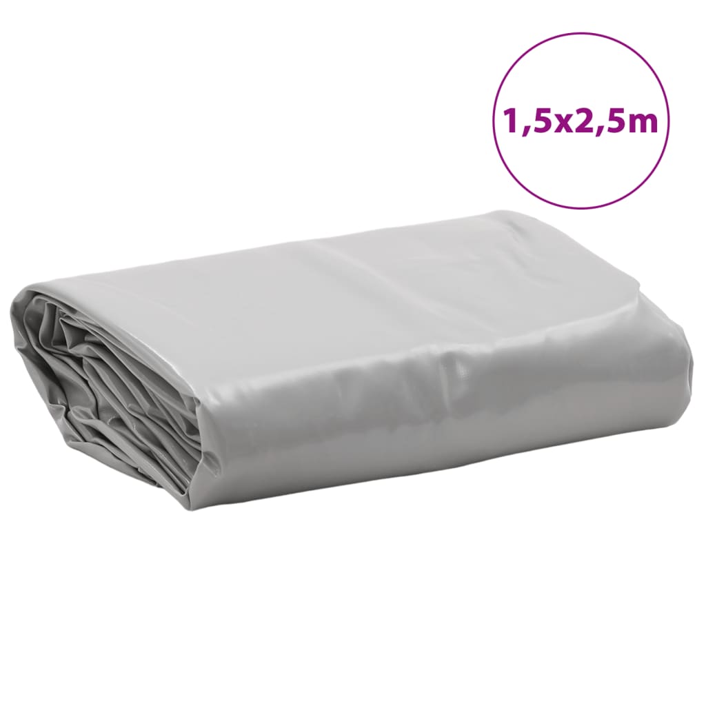 vidaXL Tarpaulin Grey 1.5x2.5 m 650 g/m²