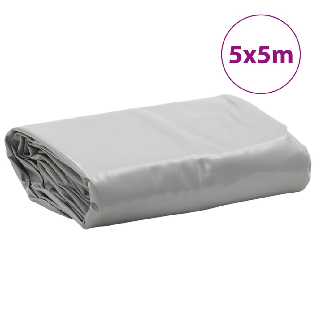 vidaXL Tarpaulin Grey 5x5 m 650 g/m²