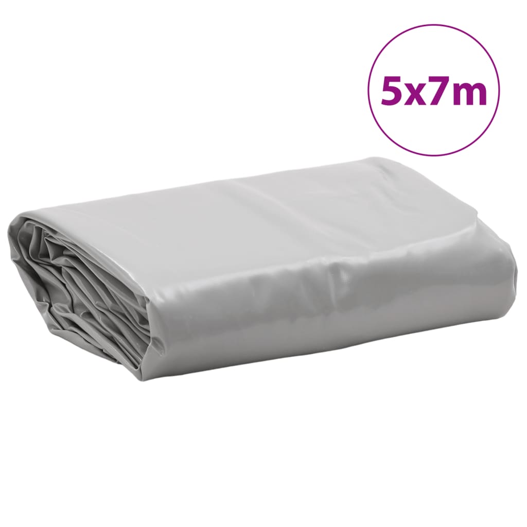 vidaXL Tarpaulin Grey 5x7 m 650 g/m²