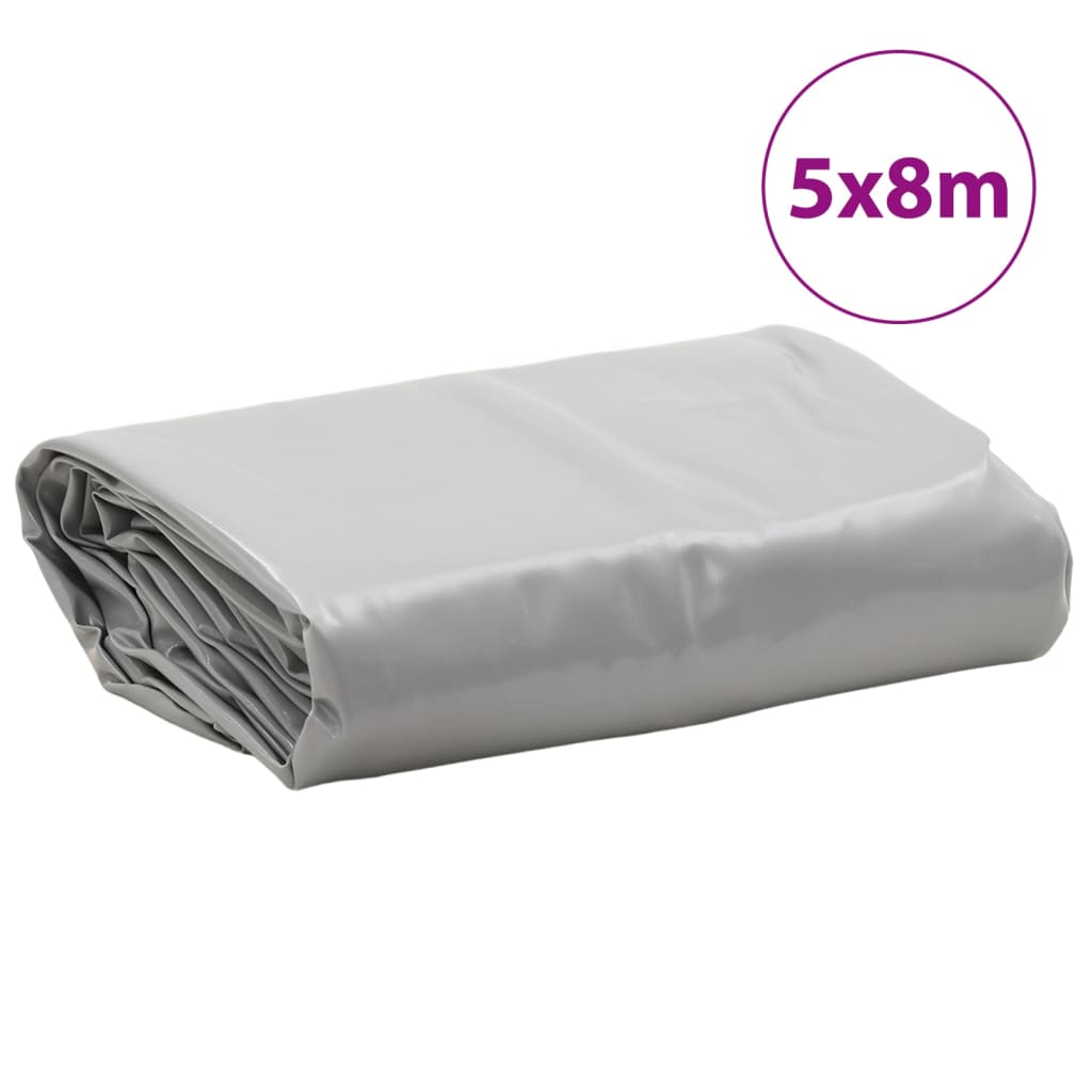 vidaXL Tarpaulin Grey 5x8 m 650 g/m²