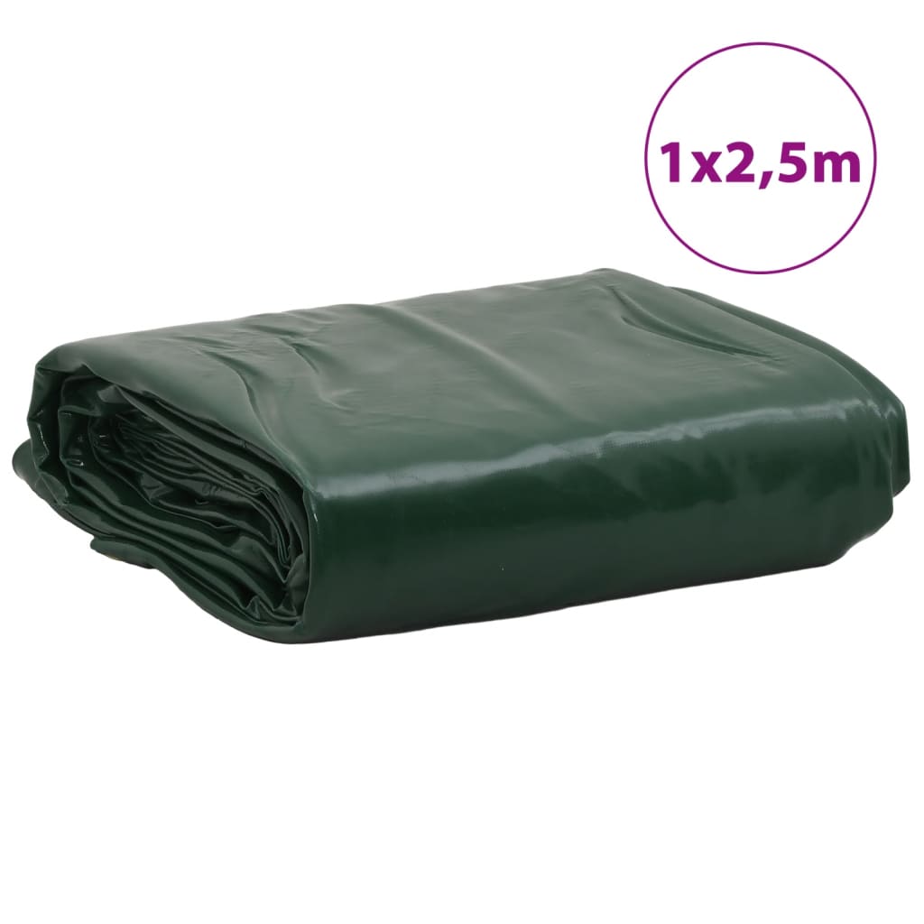 vidaXL Tarpaulin Green 1x2.5 m 650 g/m²