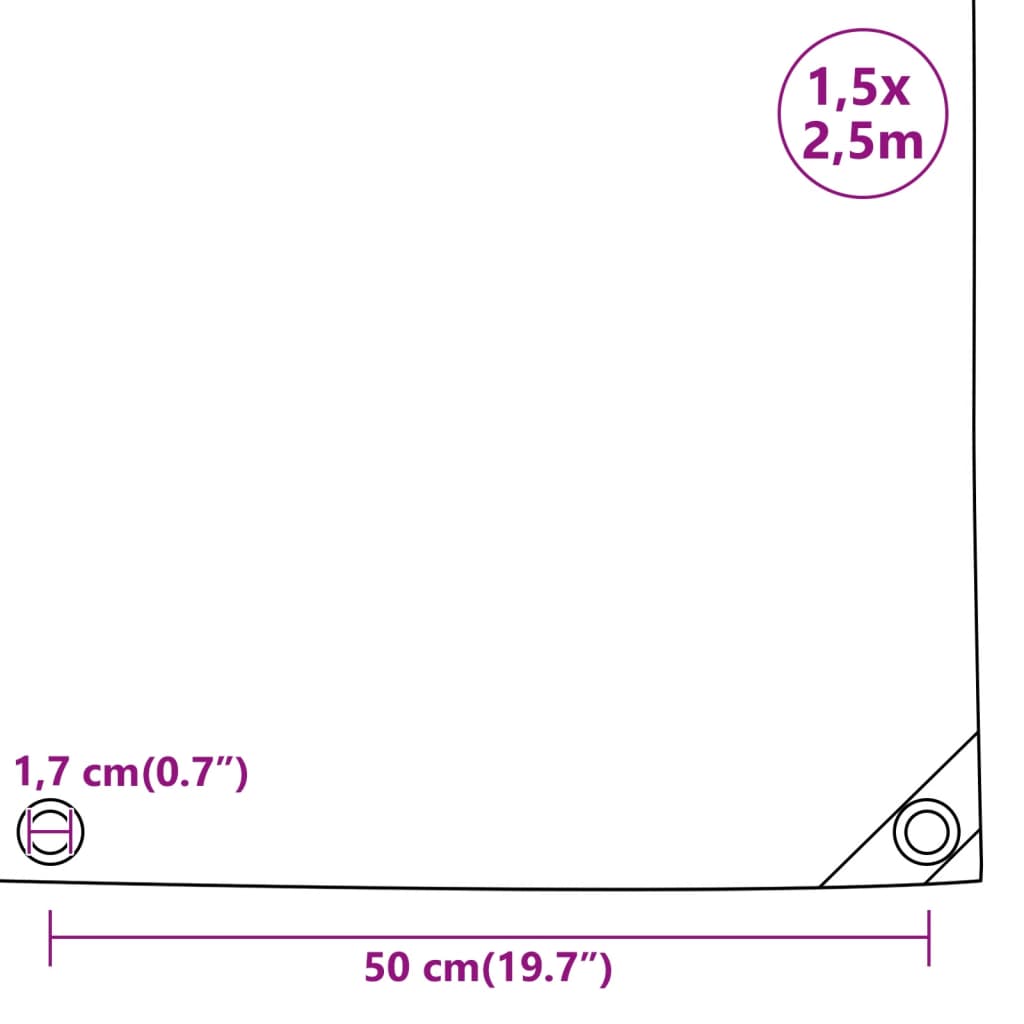 vidaXL Tarpaulin Green 1.5x2.5 m 650 g/m²