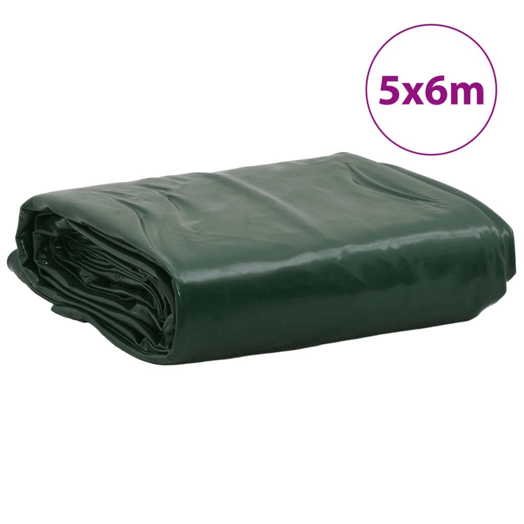 vidaXL Tarpaulin Green 5x6 m 650 g/m²