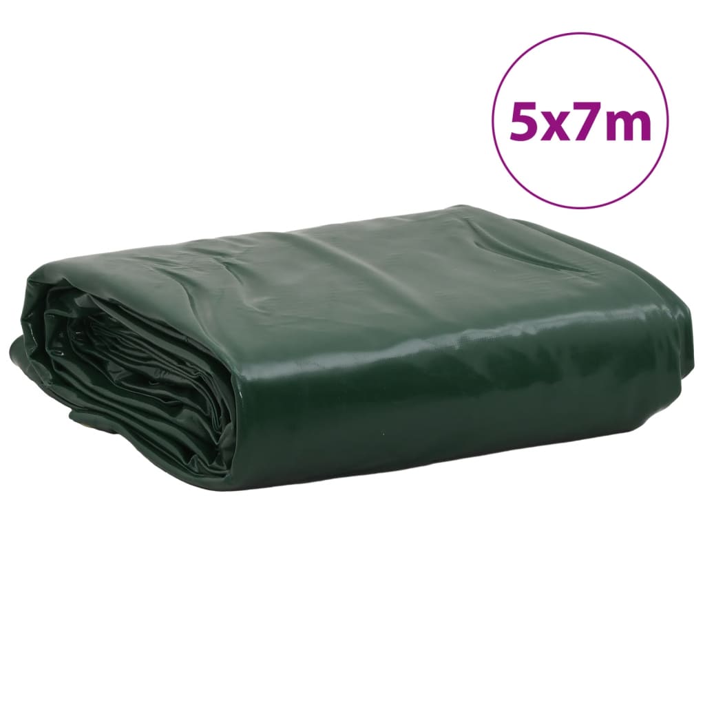 vidaXL Tarpaulin Green 5x7 m 650 g/m²