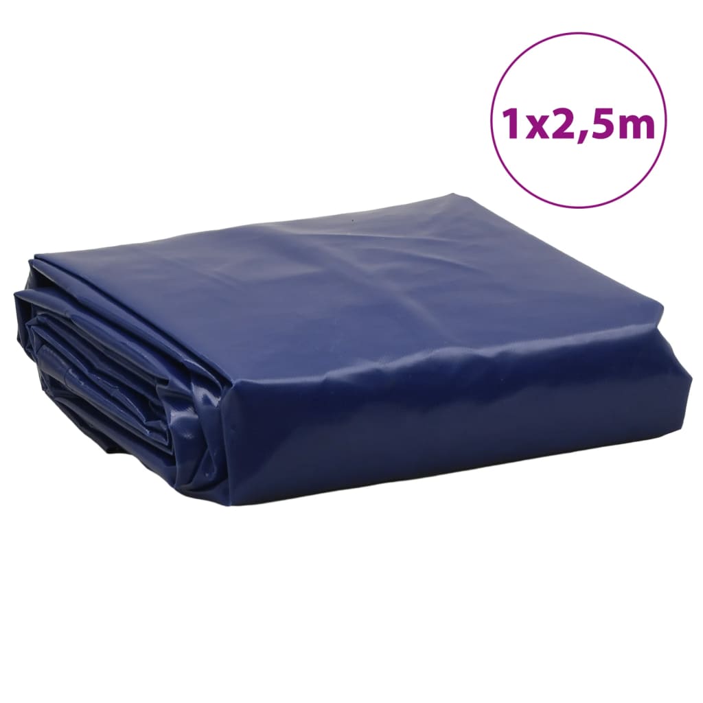 vidaXL Tarpaulin Blue 1x2.5 m 650 g/m²