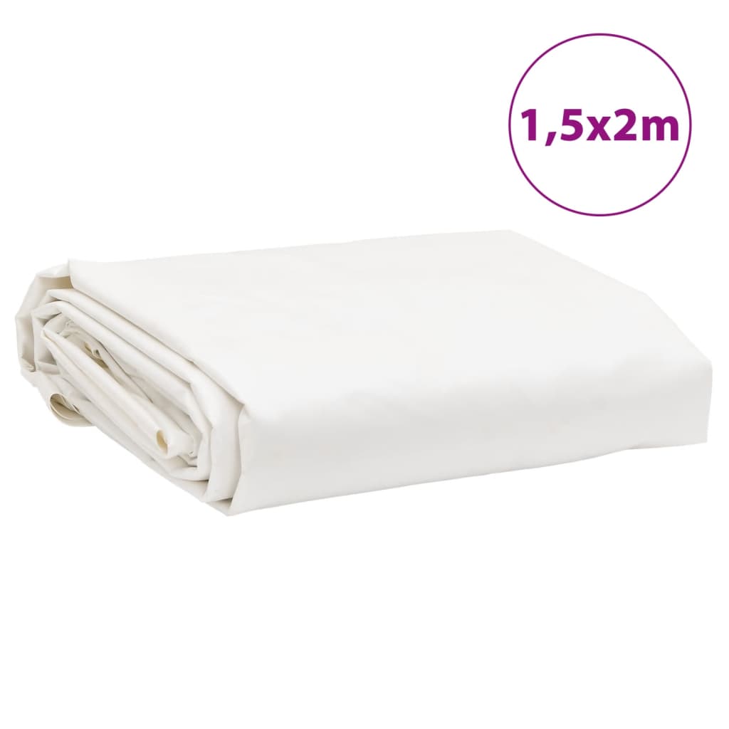 vidaXL Tarpaulin White 1.5x2 m 650 g/m²