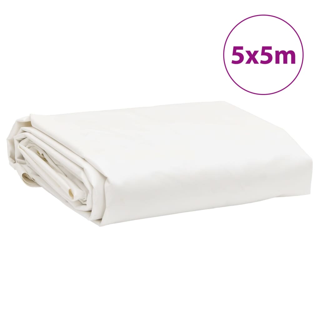 vidaXL Tarpaulin White 5x5 m 650 g/m²