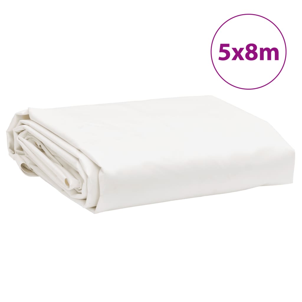 vidaXL Tarpaulin White 5x8 m 650 g/m²