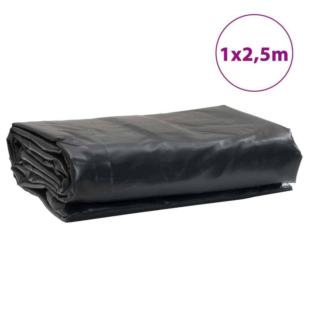 vidaXL Tarpaulin Black 1x2.5 m 650 g/m²