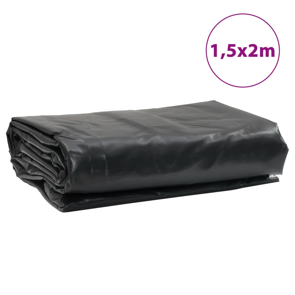 vidaXL Tarpaulin Black 1.5x2 m 650 g/m²