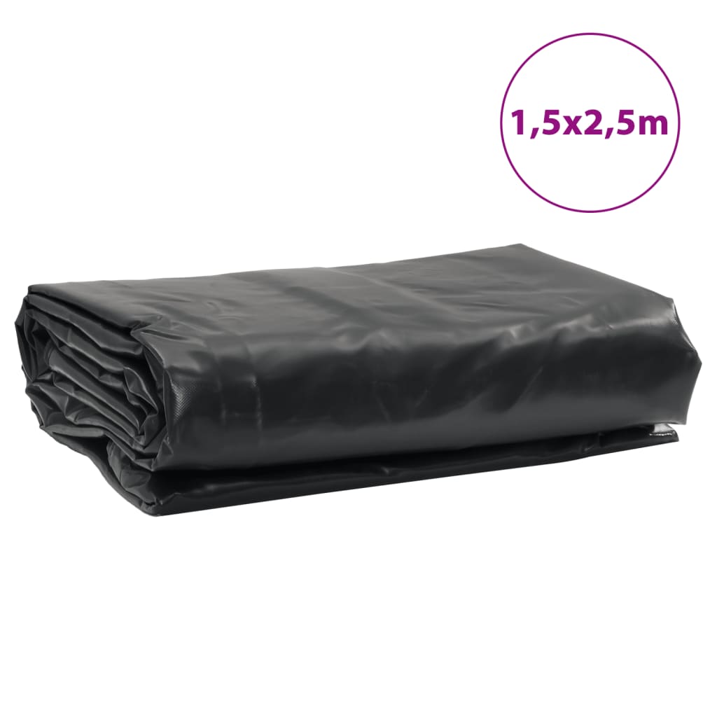 vidaXL Tarpaulin Black 1.5x2.5 m 650 g/m²