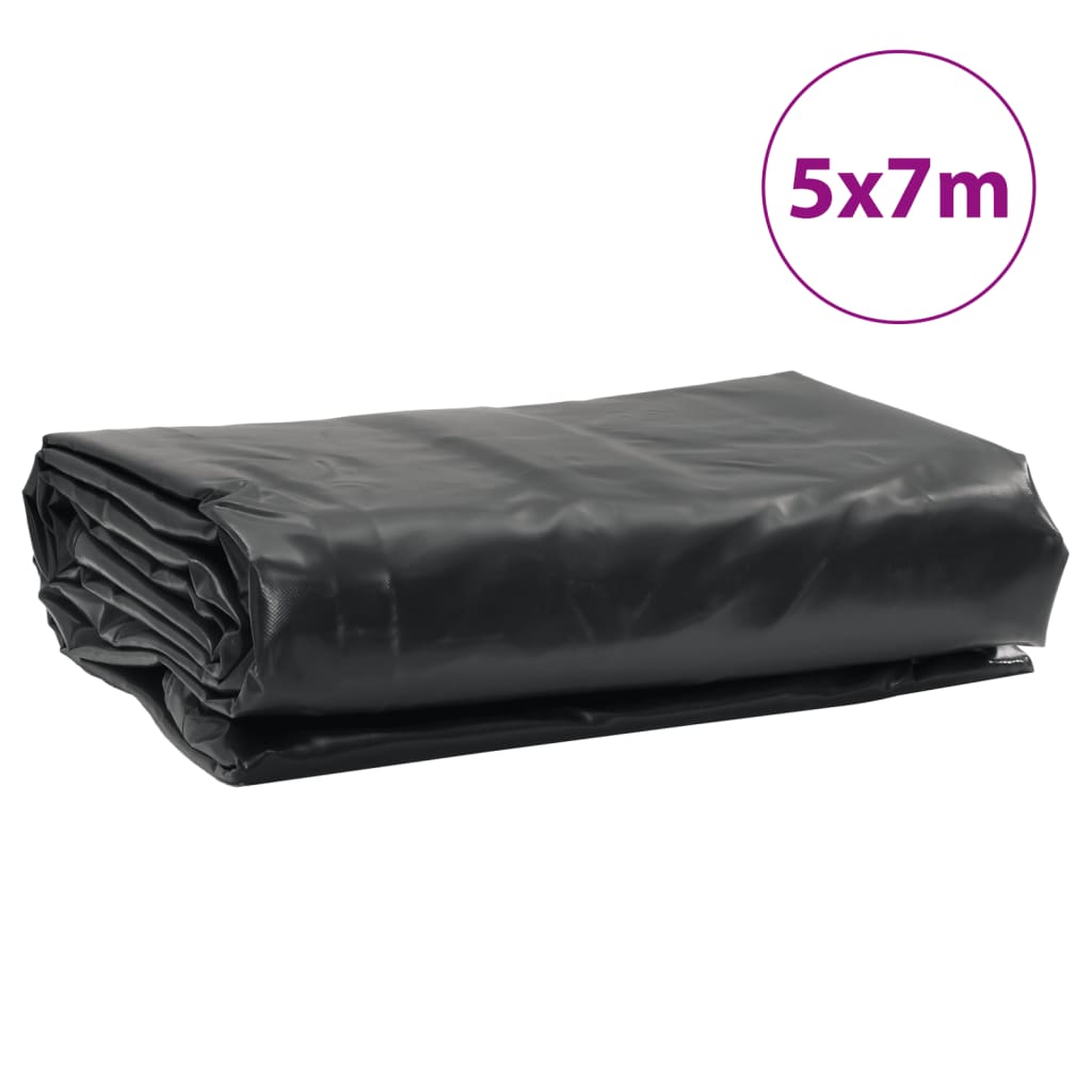 vidaXL Tarpaulin Black 5x7 m 650 g/m²