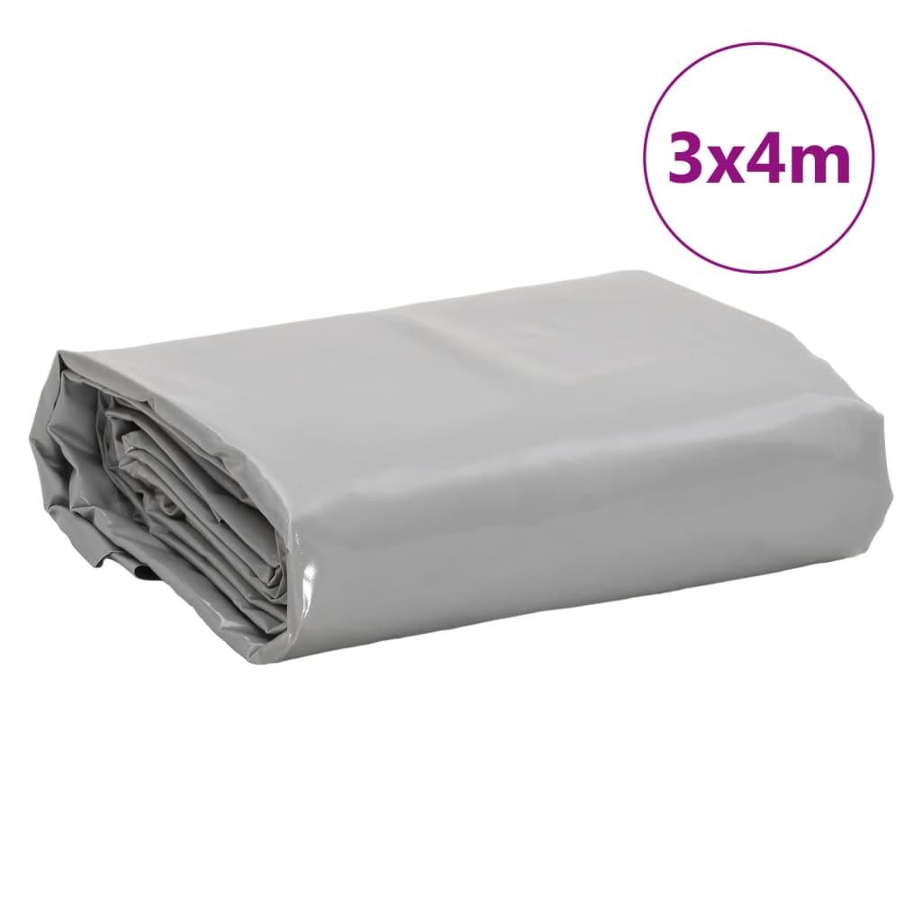 vidaXL Tarpaulin Grey 3x4 m 650 g/m²