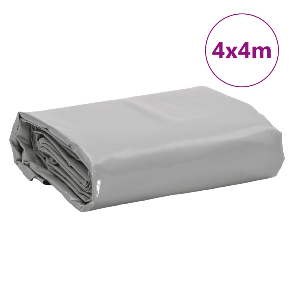 vidaXL Tarpaulin Grey 4x4 m 650 g/m²