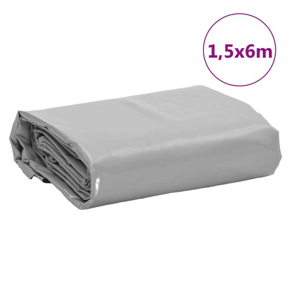 vidaXL Tarpaulin Grey 1.5x6 m 650 g/m²