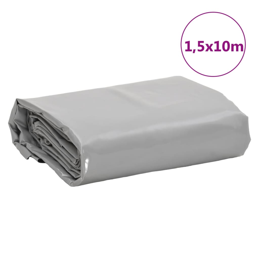 vidaXL Tarpaulin Grey 1.5x10 m 650 g/m²