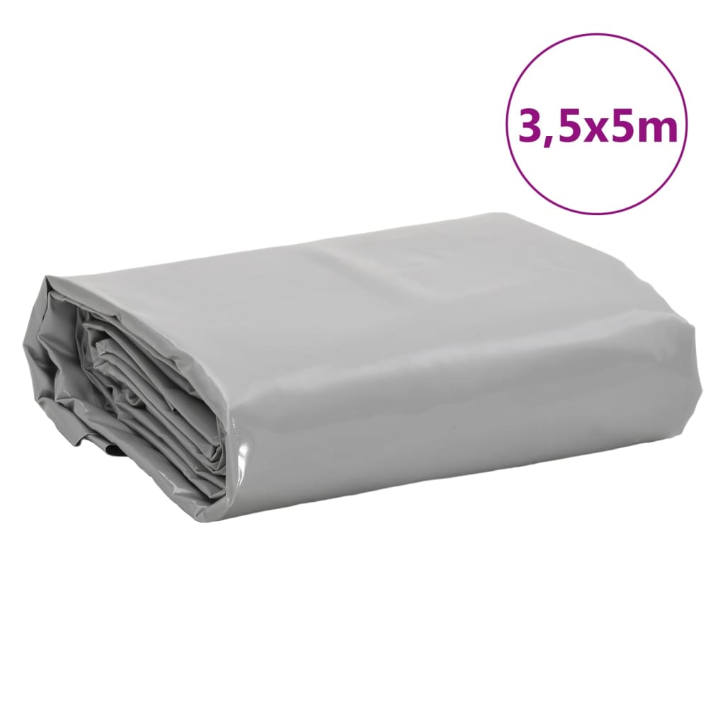 vidaXL Tarpaulin Grey 3.5x5 m 650 g/m²