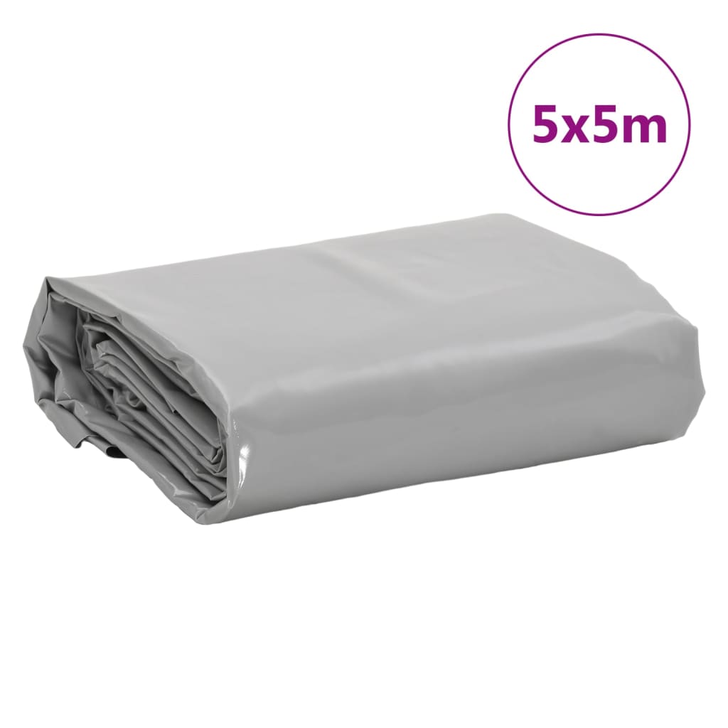 vidaXL Tarpaulin Grey 5x5 m 650 g/m²