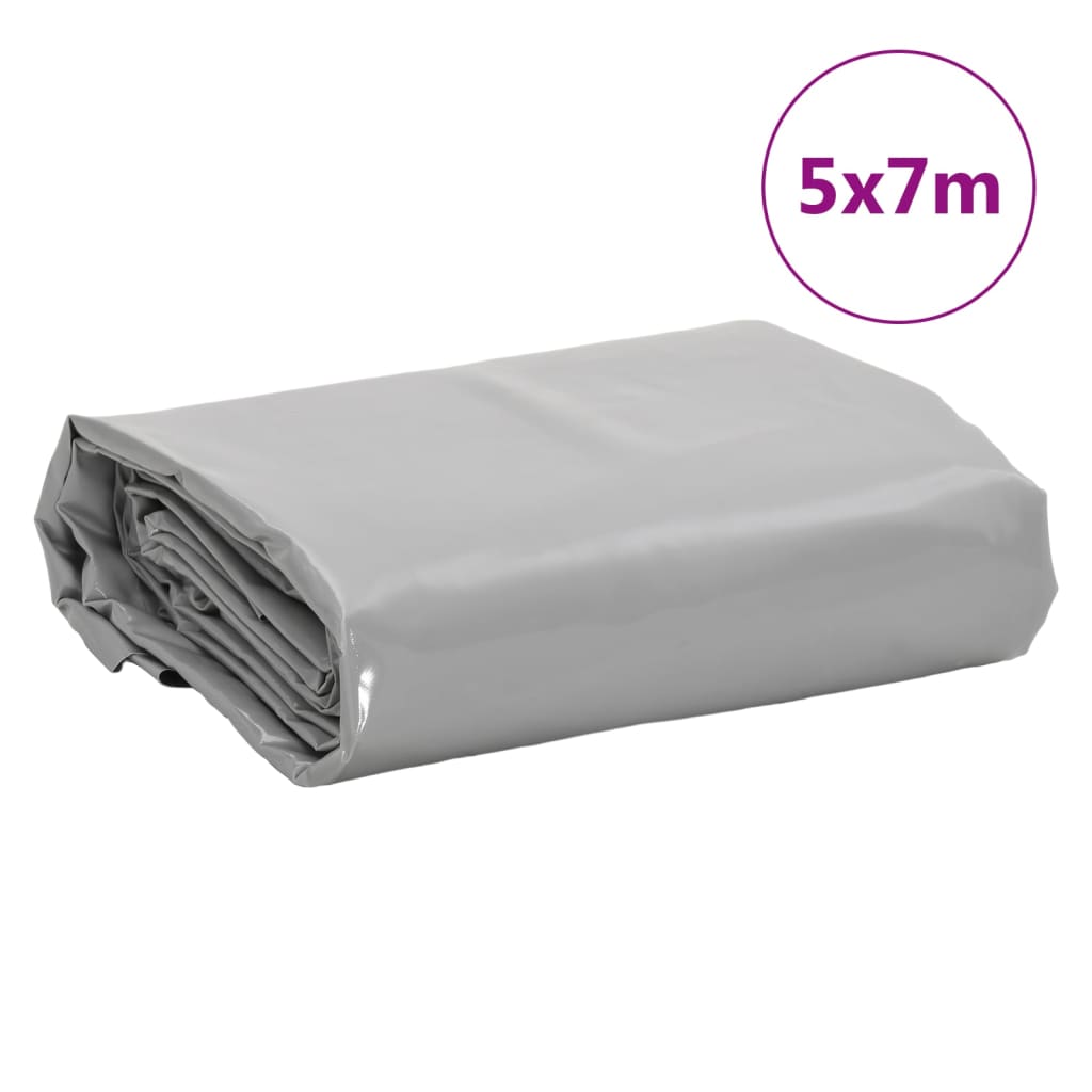 vidaXL Tarpaulin Grey 5x7 m 650 g/m²