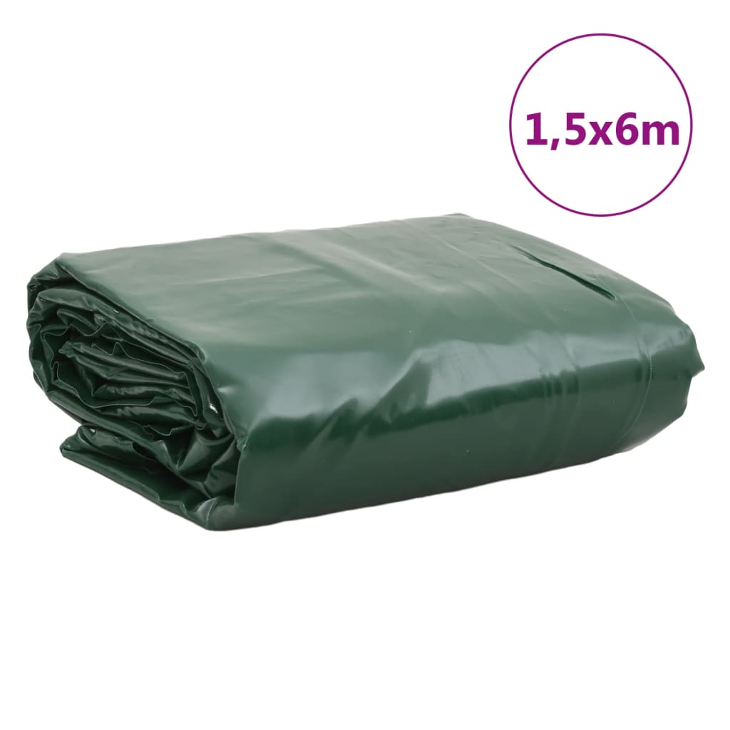 vidaXL Tarpaulin Green 1.5x6 m 650 g/m²