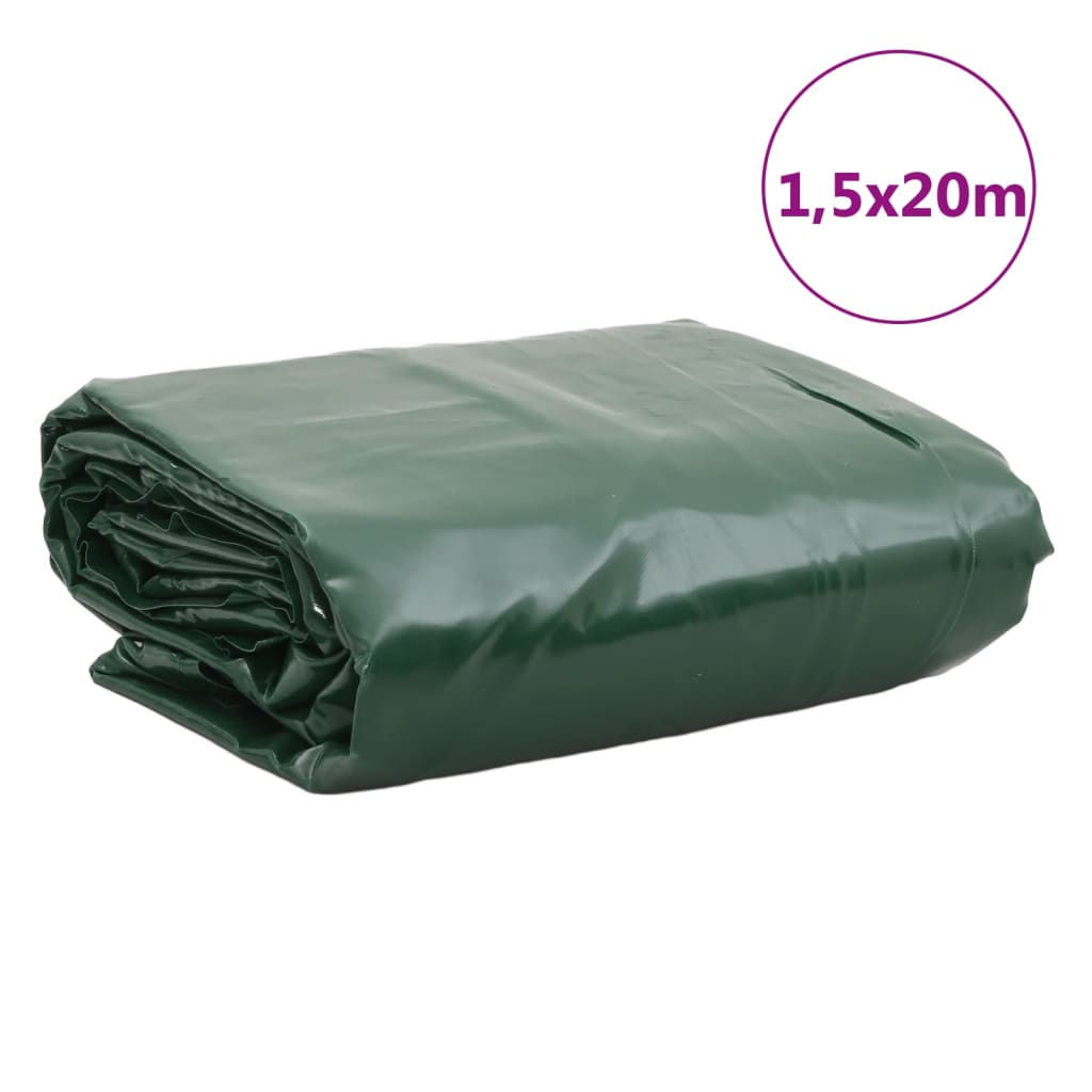 vidaXL Tarpaulin Green 1.5x20 m 650 g/m²